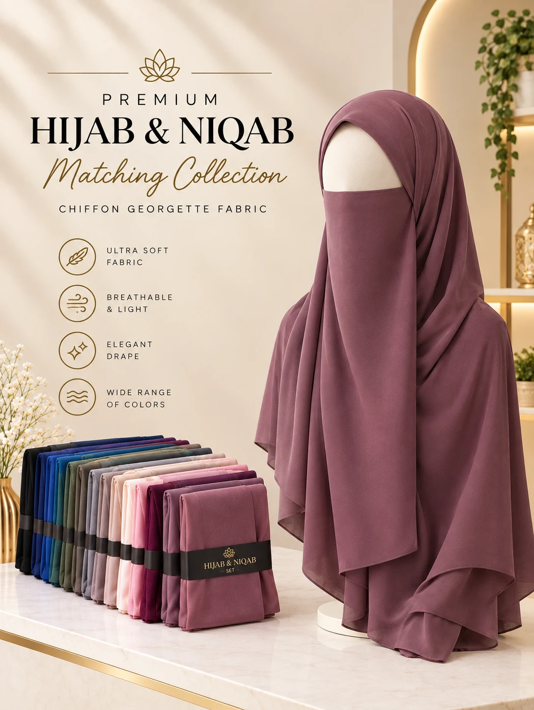 Chiffon Matching Hijab And Niqab