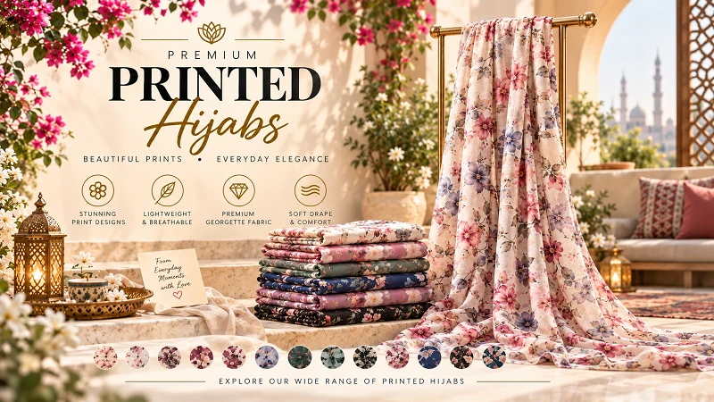 Printed hijab for women, featuring stylish patterns for modest everyday outfits