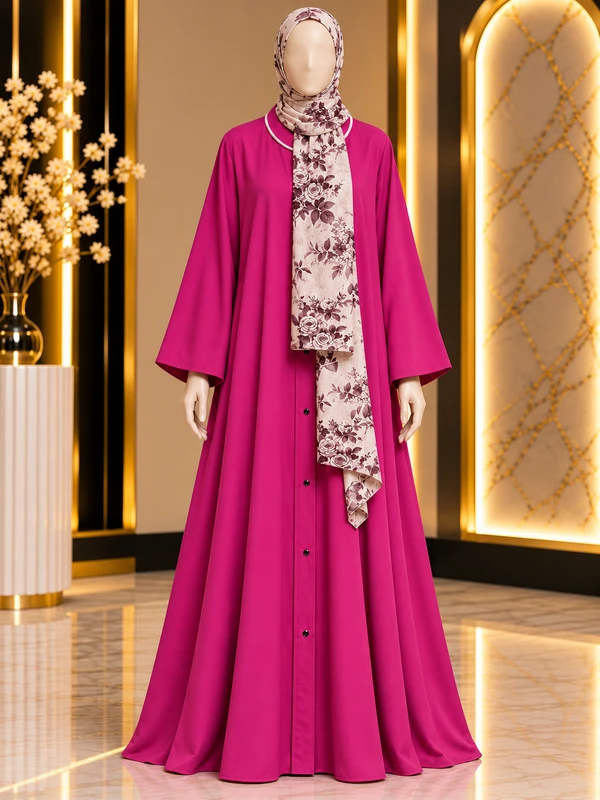 Magenta Burberry Abaya