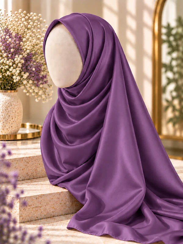 Purple Silk Hijab