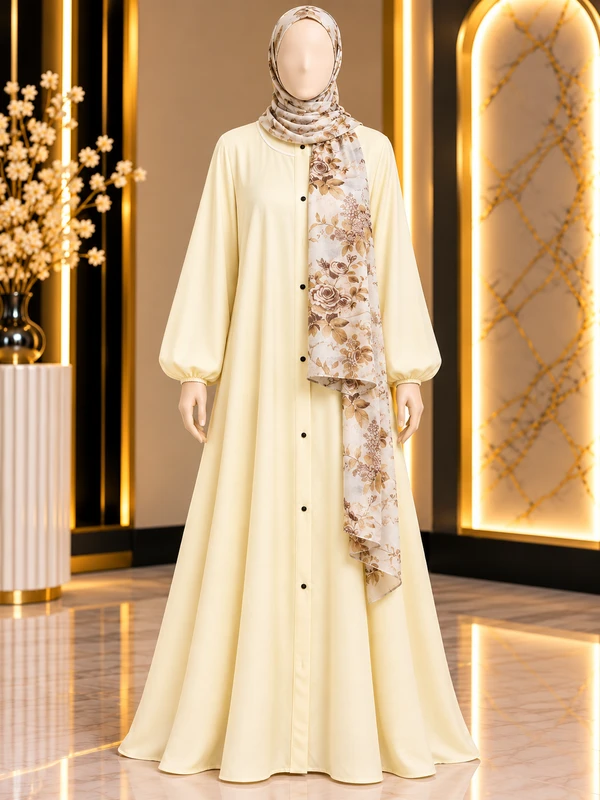 Cream Burberry Abaya