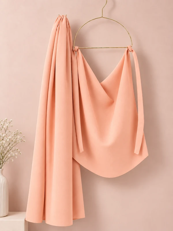 Peach Matching Hijab and Niqab Set
