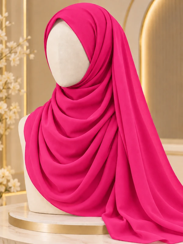 Bright Pink Premium Georgette Hijab