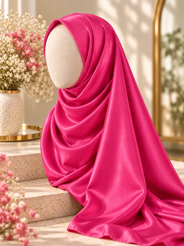 Shocking Pink Silk Hijab