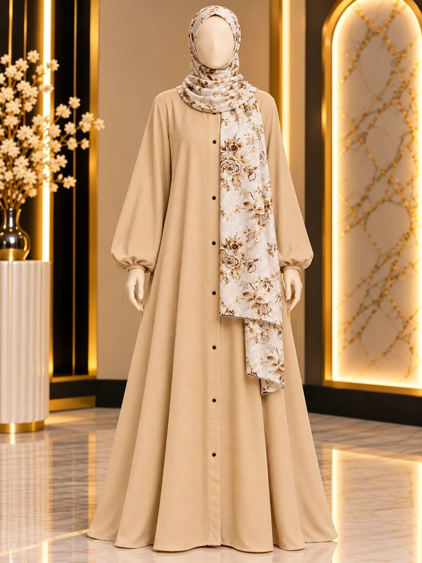 Sand Beige Burberry Abaya