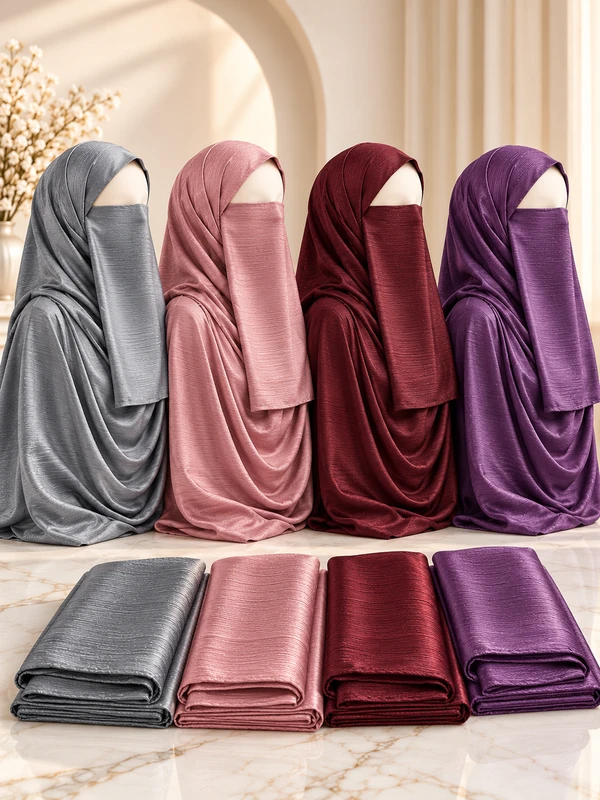 Bundle of 4 Silk Hijab And Niqab