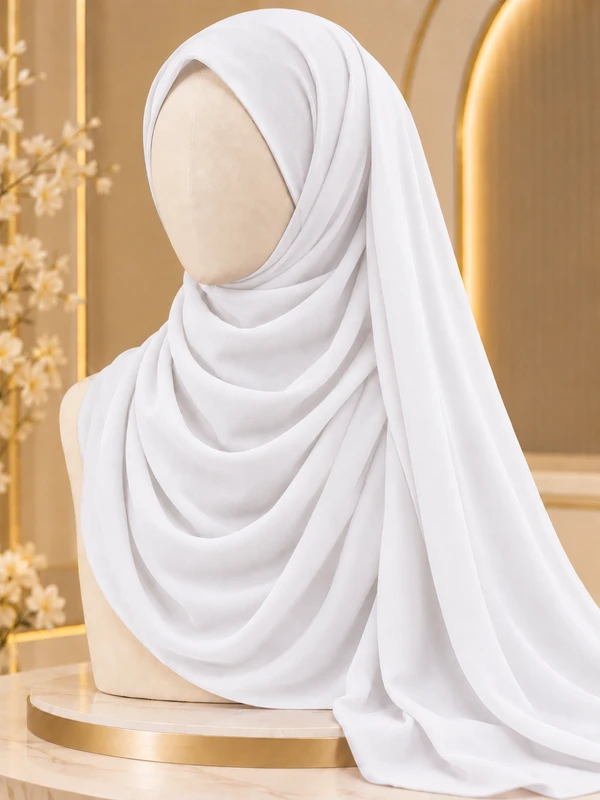 Neal White Premium Georgette Hijab