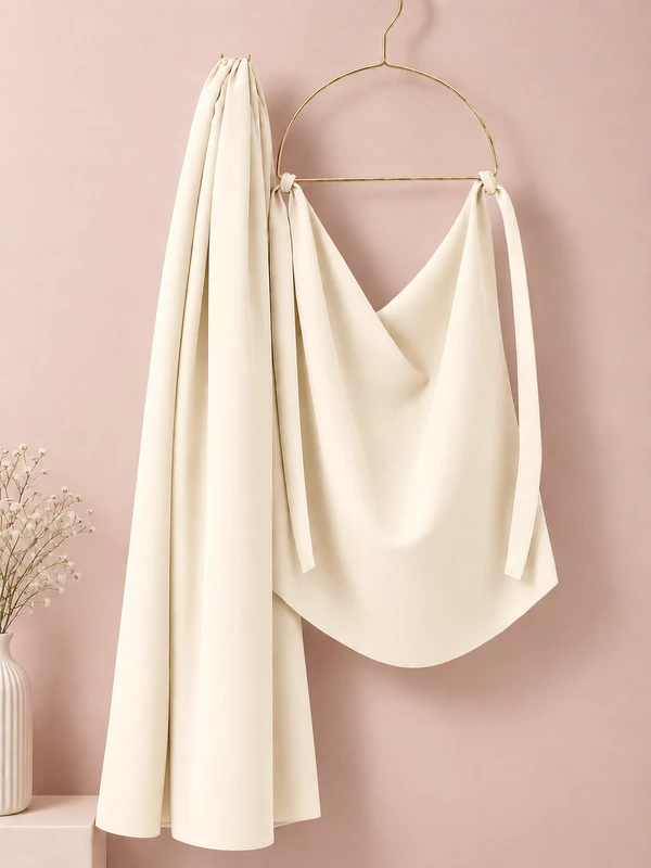 Cream Matching Hijab and Niqab Set