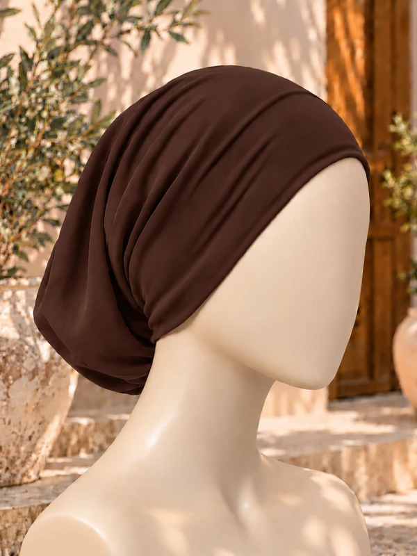 Dark Brown Hijab Tube Cap