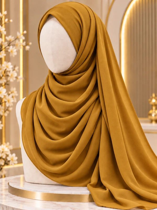 Mustard Chiffon Georgette Hijab