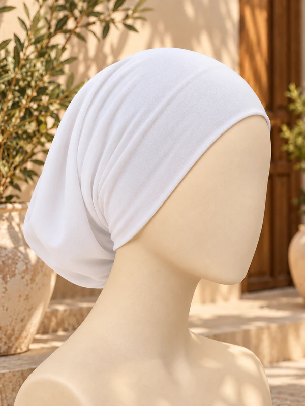 White Hijab Tube Cap