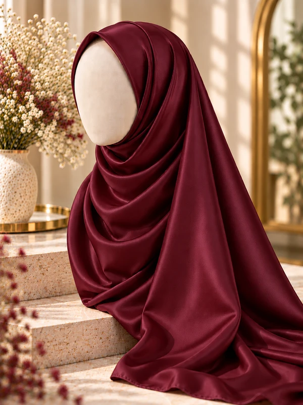 Burgundy Silk Hijab