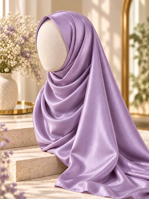 Light Purple Silk Hijab