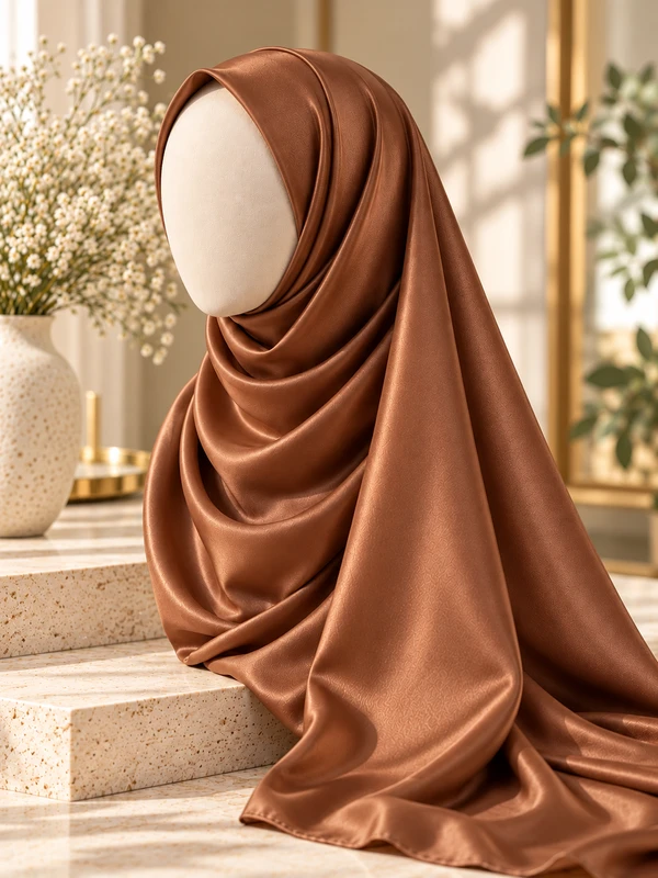 Copper Brown Silk Hijab