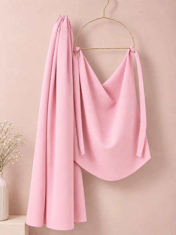 Light Pink Matching Hijab and Niqab Set