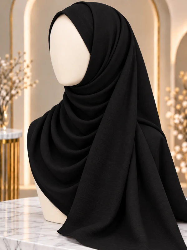 Black Premium Turkish Hijab