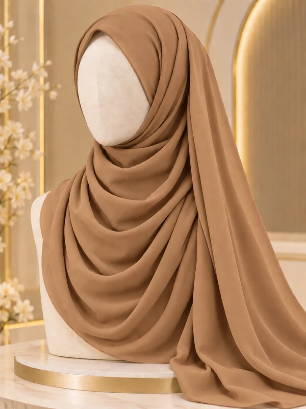 Camel Brown Premium Georgette Hijab