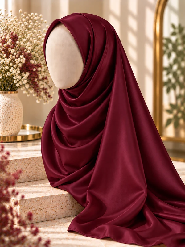 Maroon Silk Hijab