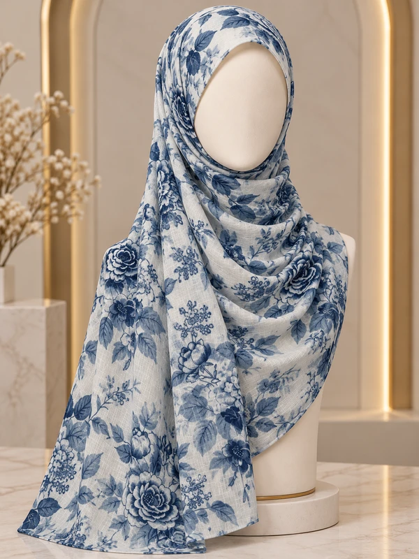 Sky Blue - Premium Printed Lawan Hijab