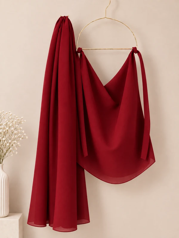 Reddish Maroon Chiffon Georgette Hijab