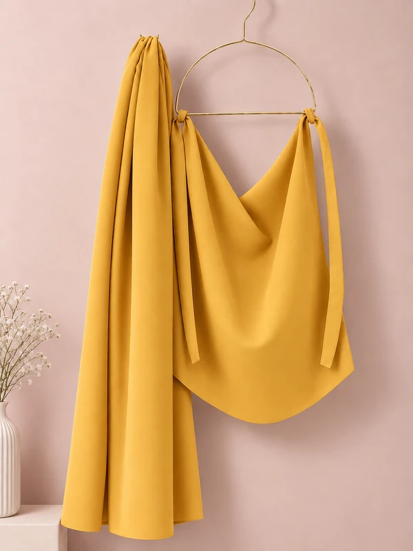 Mustard Matching Hijab and Niqab Set