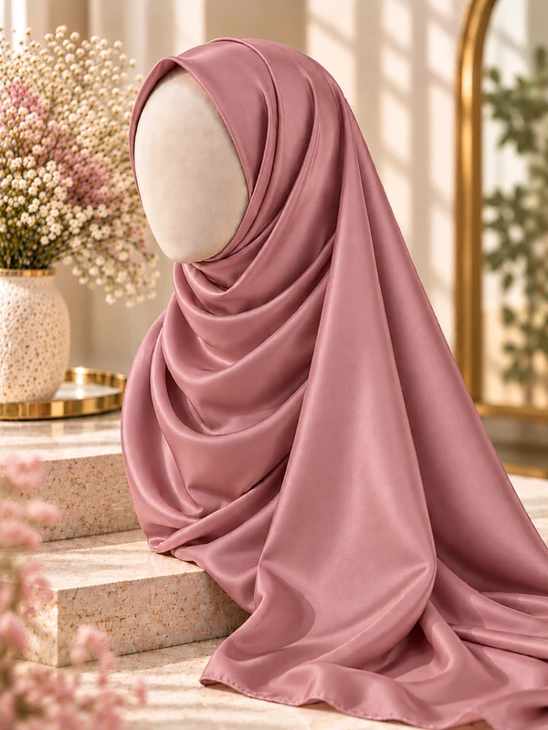 Dusty Pink Silk Hijab