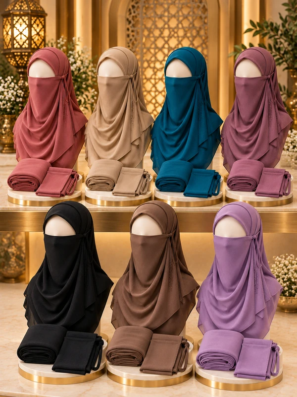 Pack of 7 Hijab and Niqab Set