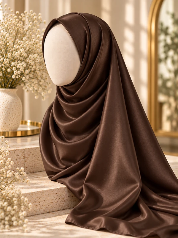 Dark Brown Silk Hijab