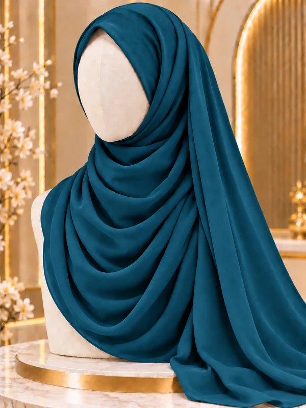 Teal Chiffon Georgette Hijab