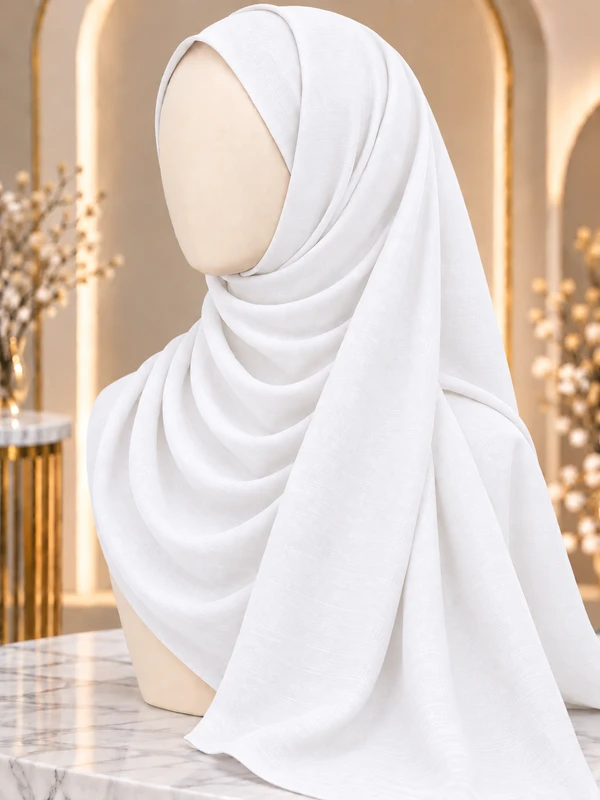 White Premium Turkish Hijab